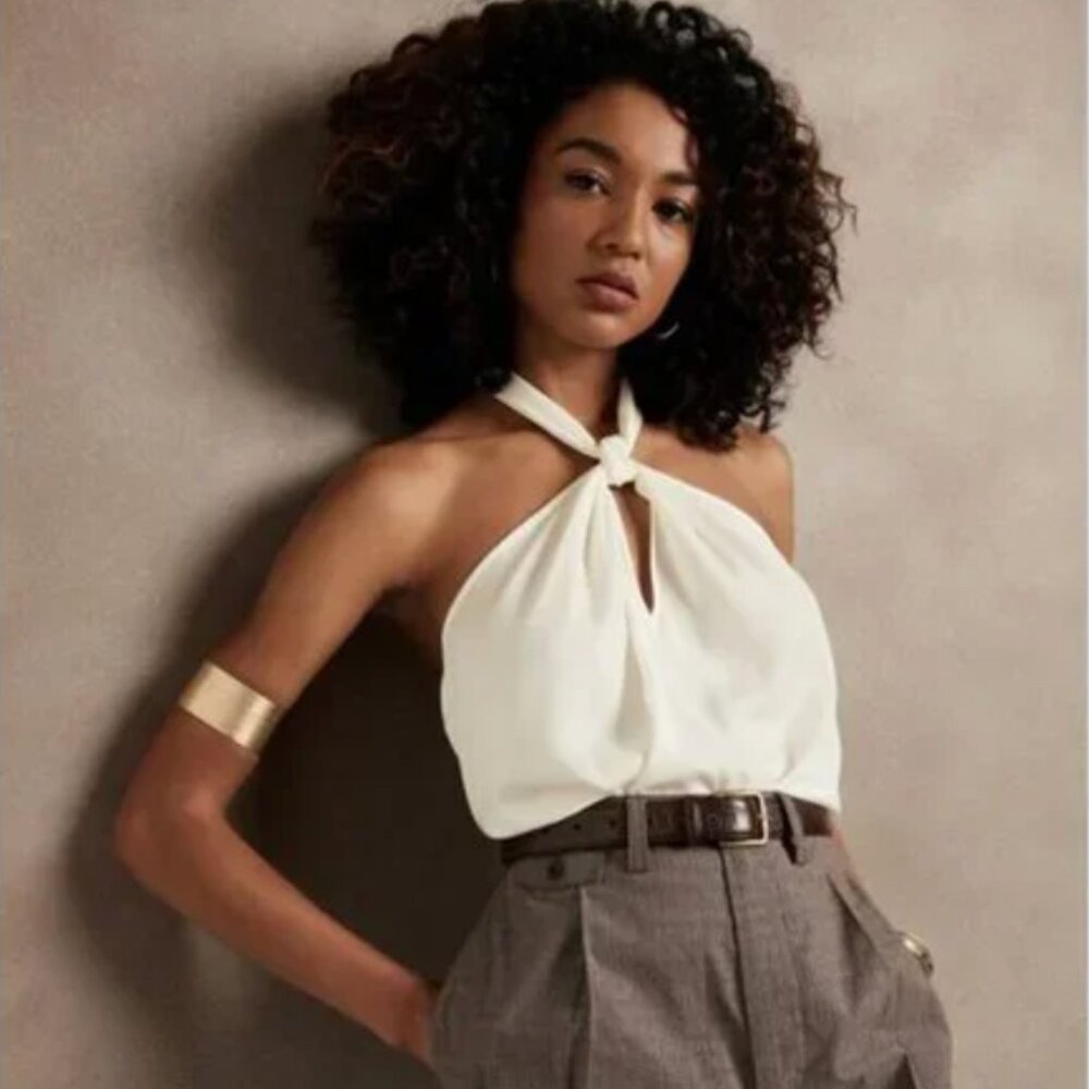 Banana Republic White Halter Top